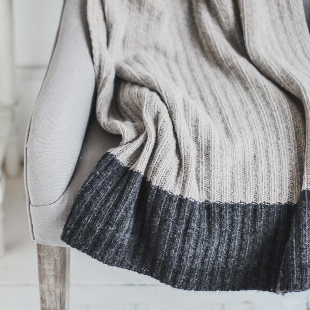 Grey Ribbed Throw Light Grey Ribbed Wool Throw | Grove Home & Design