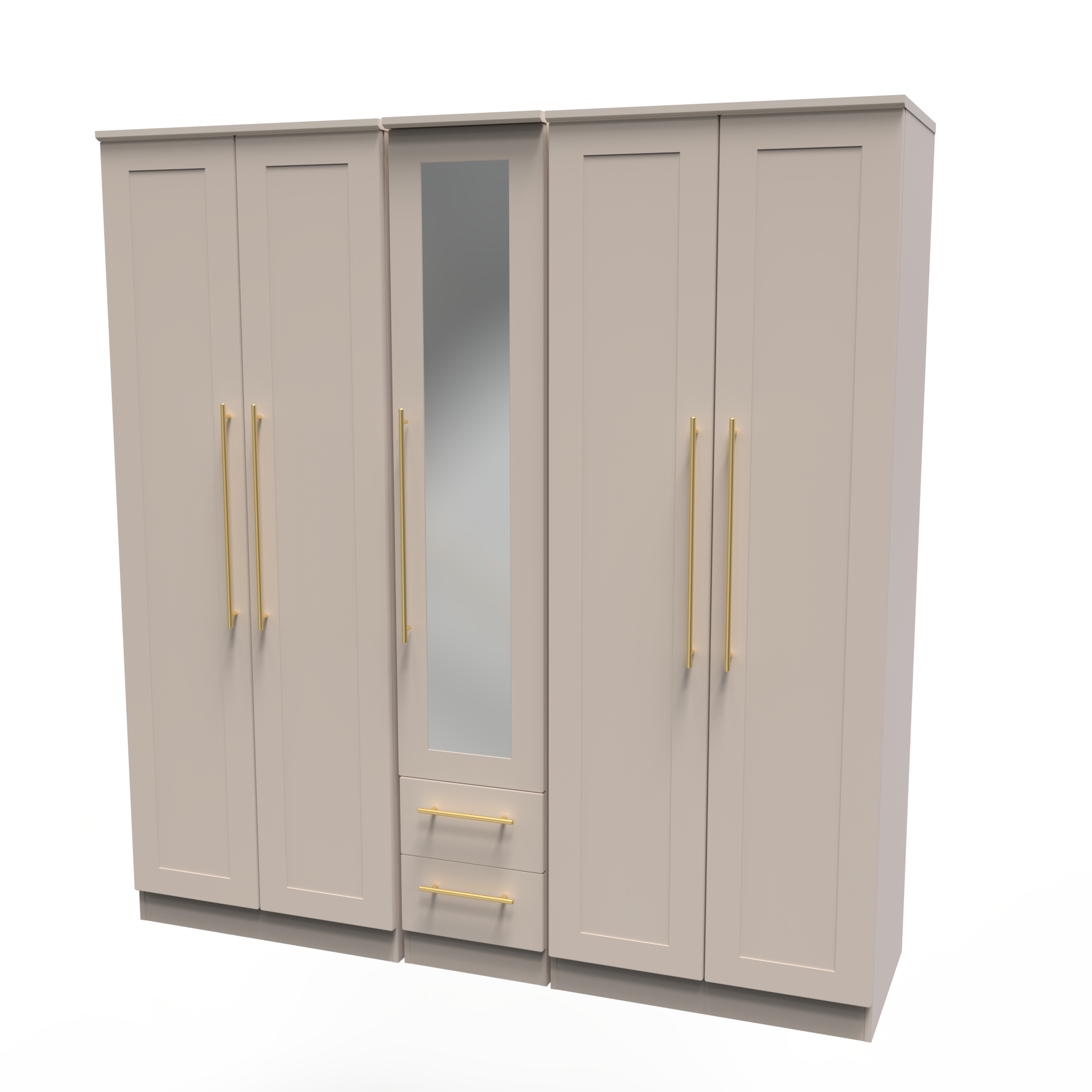 Tall 5 Door 2 Drawer Centre Mirror Robe | George Street Furnishers