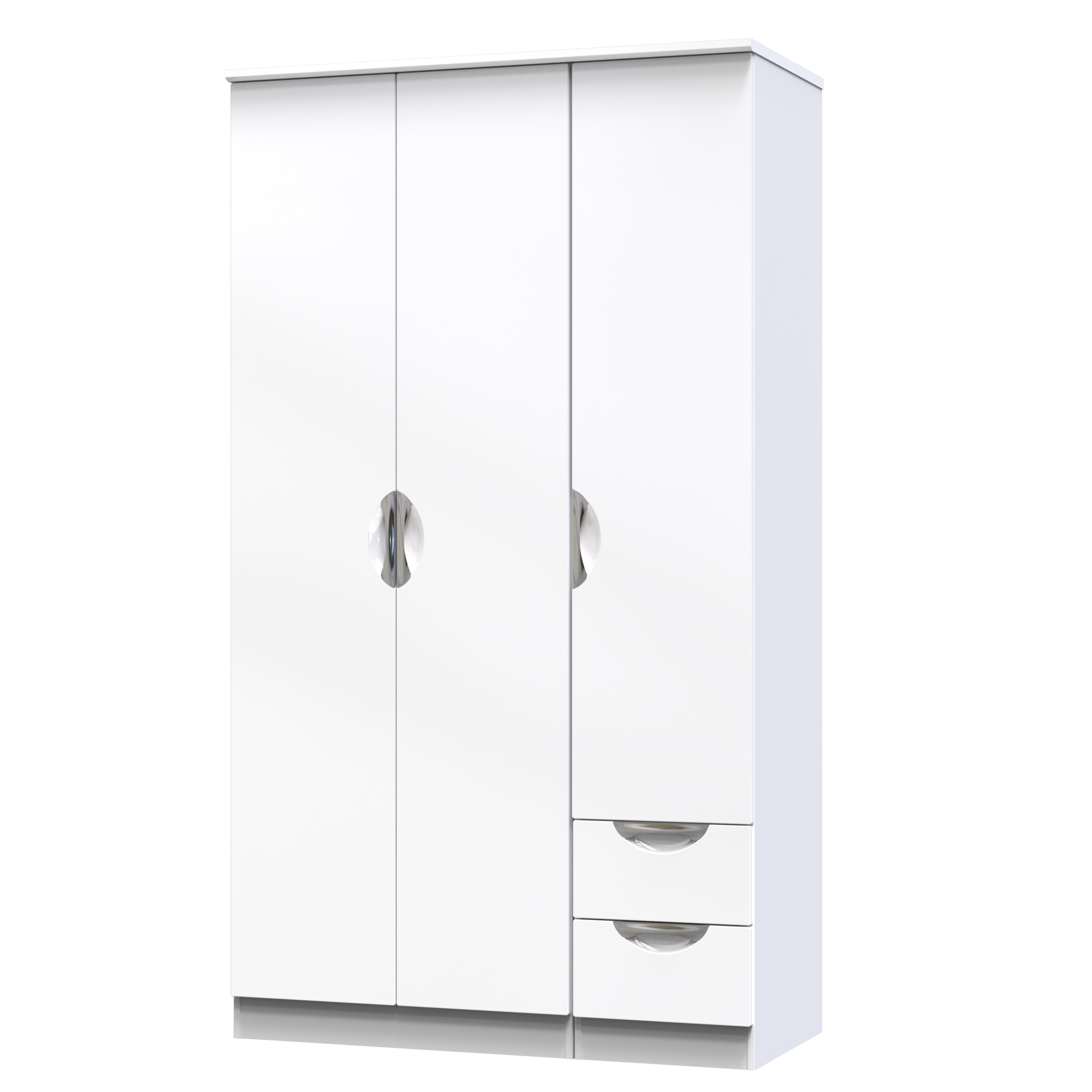 Tall Triple Plain + Drawer Robe | George Street Furnishers